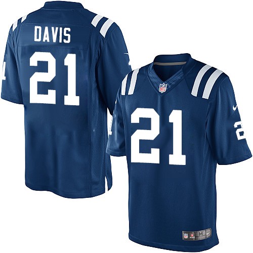 Youth Elite Vontae Davis Nike Jersey Royal Blue Home - #21 NFL Indianapolis Colts